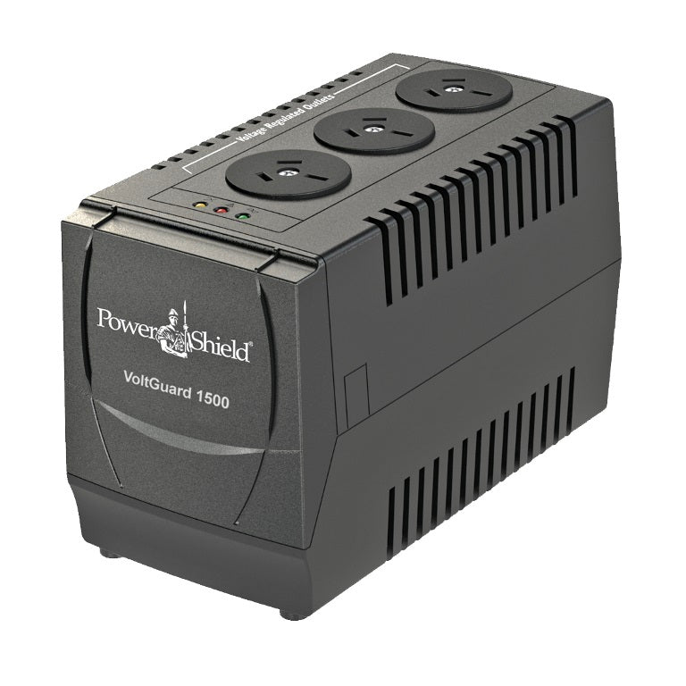 PowerShield VoltGuard 1500VA/750W Voltage Regulator, protects sensitive equipment from voltage fluctuations, 2-year warranty PowerShield VoltGuard 1500VA/750W Voltage Regulator, protects sensitive equipment from voltage fluctuations, 2-year warranty